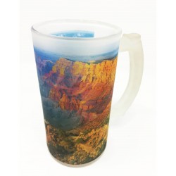 16OZ GLASS BEER STEIN MUG FROSTED